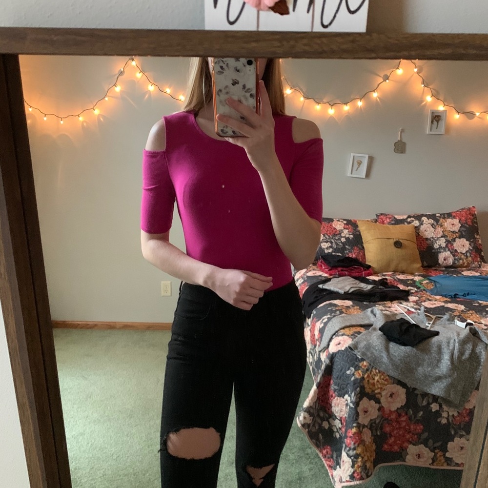 ☼ Express Pink Cold Shoulder Top ☼
